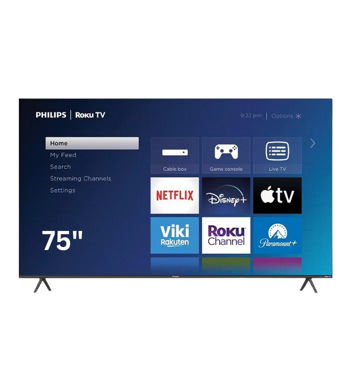 Philips Roku 75" 75PUL6673 6600 Series LED LCD TV Front
